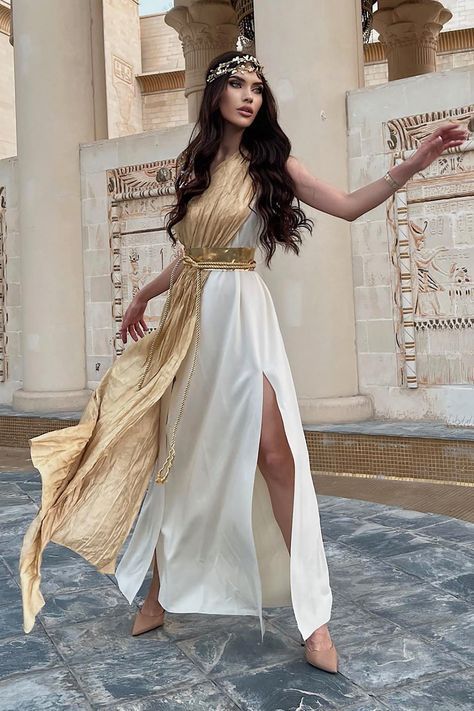 Greek Costume Goddess, Greek Dress Goddesses, Greek Goddess Outfit, Greek Goddess Costume Halloween, Greece Costume, Greek Mythology Dress, Goddess Halloween Costume, Goddess Halloween, Greek Goddess Dress