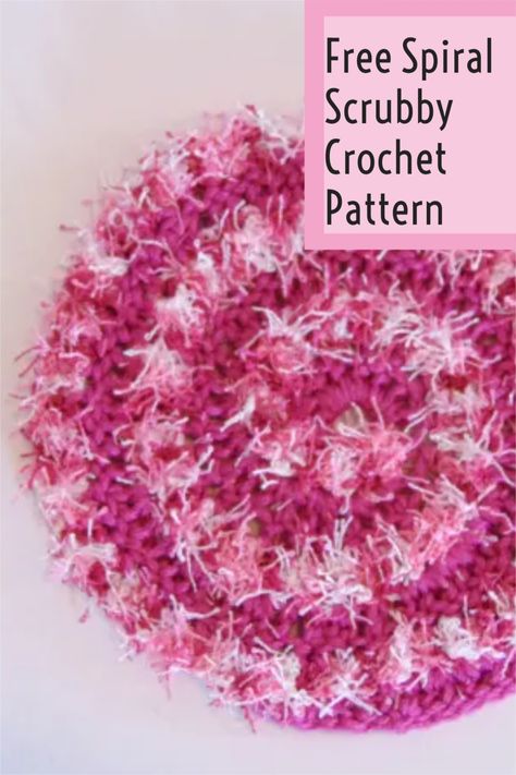 Crocheted Dish Scrubbies Pattern Free, Crochet Round Dish Scrubby, Scrubby Washcloth Crochet Pattern, Sparkle Scrubby Crochet Patterns, Crochet Scrubby Yarn, Scrubology Cotton Crochet Patterns, Red Heart Scrubby Yarn Crochet Patterns Free, Scrubology Scrubbies, Crochet Bath Scrubbies Free Pattern