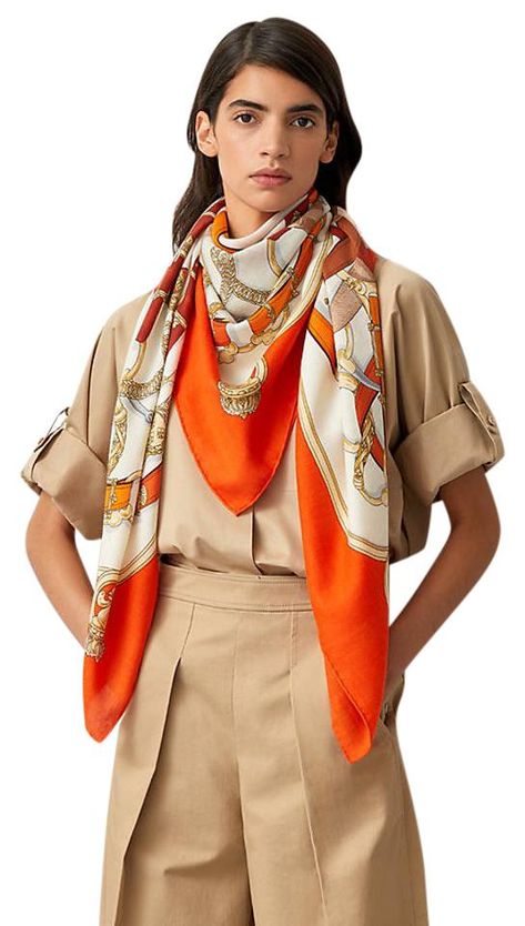 Luxury Designer Hermes at Up to 70% Off Retail. Real or Your Money Back. Shop The Luxury Resale Marketplace Made by Women, for Women. Your Fave Brands Coming in Hot Daily. Shawl in cashmere and silk with hand-rolled edges (70% cashmere, 30% silk). Printed on our iconic cashmere and silk material, this giant scarf is supple, light and easy to wear. The ideal companion for wrapping yourself up on cold days or mild evenings Made in France Designed by Henri d'Origny Dimensions: 140 x 140 cm | As thi Hermes Cashmere Scarf, Giant Scarf, Hermes Twilly Scarf, Hermes Twilly, Hermes Orange, Silk Scarf Wrap, Twilly Scarf, Hermes Accessories, Hermes Scarf