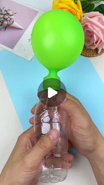 Diy With Water Bottles, Balloon Crafts For Kids, Organiser Ideas, Balloon Games For Kids, Water Bottle Crafts, Kids Handicraft, Balloon Games, Diy Water Bottle, Balloon Crafts