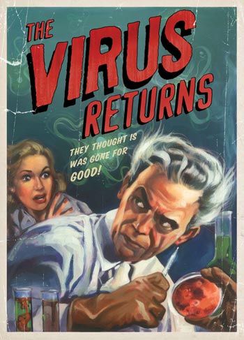 The Virus Returns B Movie Posters, Mad Scientists, Old Movie Posters, Tv Icon, Horror Movie Posters, B Movie, Mad Scientist, Classic Horror, Sci Fi Fantasy