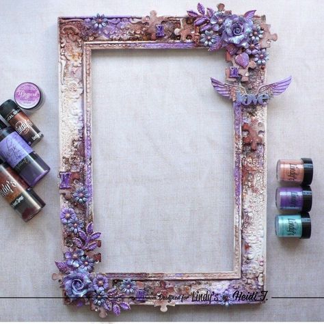 New Post: Make a Decorated Frame with Heidi https://lindysgang.blog/2019/03/19/make-a-decorated-frame-with-heidi #lindysgang #lindystampgang #lindysstampgang #lindys Frames Art Ideas, Decoupage Picture Frames Ideas, Decorated Mirrors Frame Ideas, Decorated Picture Frames Diy, Decoupage Mirror Frame, Photo Frame Decoration Ideas, Frame Art Ideas, Decoupage Picture Frames, Diy Frame Decor