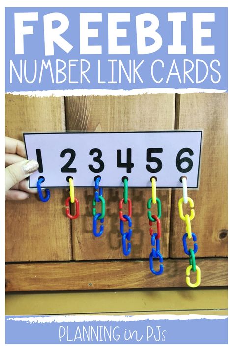 Free Number Cards 1-6 to practice counting and work on fine motor skills with chain links.  #finemotorpractice #finemotorskills #morningtubs #mathcenters Counting Practice, Guided Math Groups, Kindergarten Freebies, Morning Tubs, Math Centers Kindergarten, Prek Math, Free Kindergarten Worksheets, Busy Boxes, Math Groups