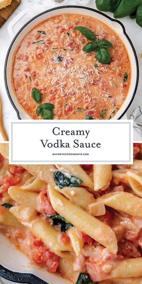 Basic Sauces, Vodka Cream Sauce, Pasta Sauce Recipes Easy, Homemade Vodka Sauce, Creamy Vodka Sauce, Best Sauce Recipe, Vodka Sauce Recipe, Vodka Sauce Pasta, Pancetta Recipes