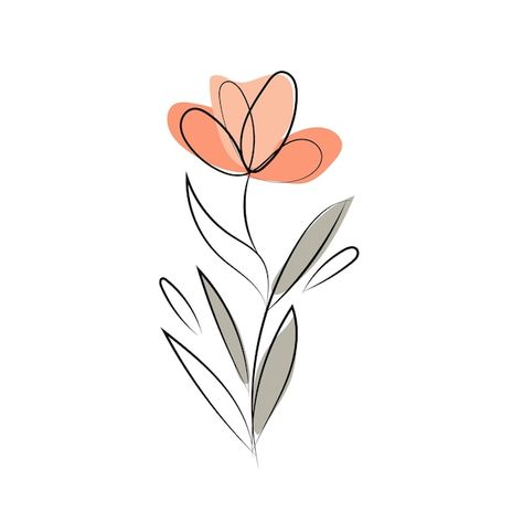 One line drawing minimalist flower illus... | Premium Vector #Freepik #vector #outline #leave #botanical #abstract-flower Minimalist Flower Design, Flower Drawing Minimalist, Drawing Minimalist, Line Art Style, Minimalist Flower, One Line Drawing, Minimalist Flowers, Abstract Flower, Flower Illustration