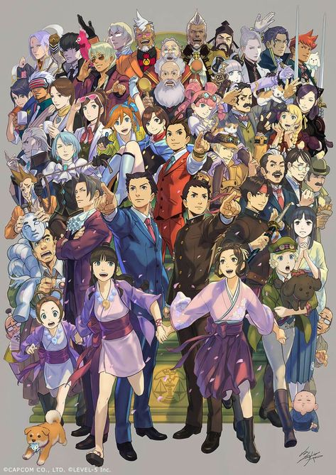 Cafe Artwork, Happy 20th Anniversary, Apollo Justice, New Year Illustration, Professor Layton, Phoenix Wright, Ace Attorney, Dog Adventure, 20th Anniversary