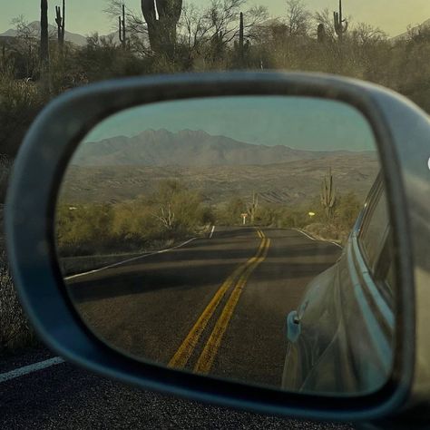 Green and yellow colors. You can see the road trough the car mirror Midwest Road Trip, Alternative Lifestyle, Cowgirl Aesthetic, Valley Girls, Almost There, Baby Cowboy, On The Road Again, Boho Festival, Horse Girl