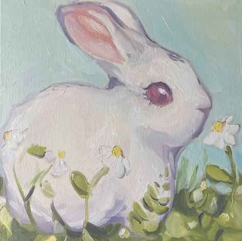 Dayris Felix Art, Cloudy Painting, Coquette Painting, Icons Coquette, Most Beautiful Paintings, Chalk Pastel Art, Bunny Painting, Instagram White, Cute Paintings