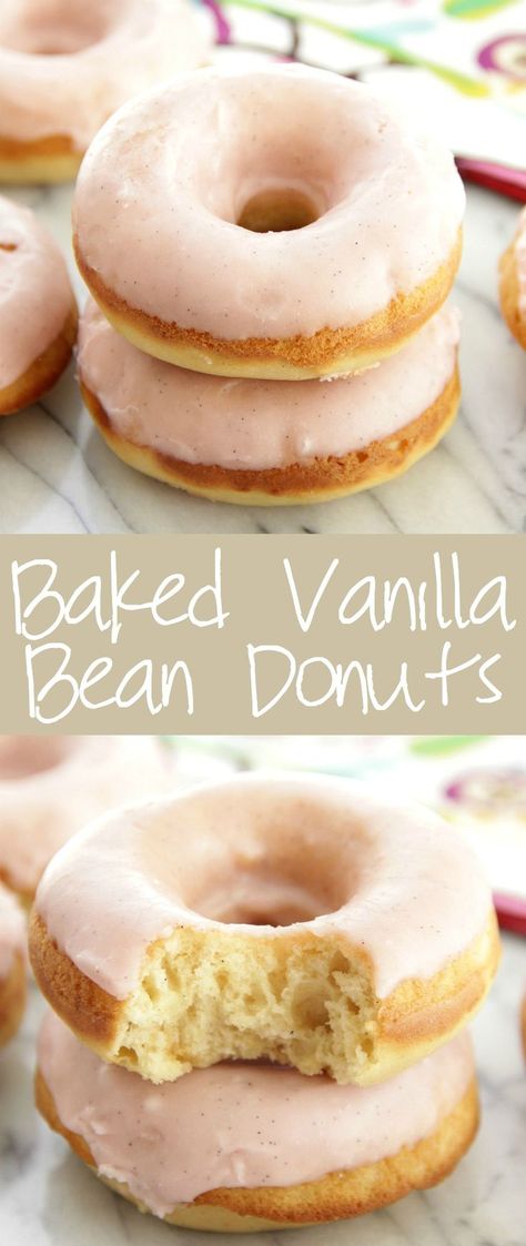 Vanilla Bean Frosting, Vanilla Beans, Baked Donuts, Sweet Breads, Homemade Vanilla, Donut Recipes, Yummy Desserts, Yummy Foods, Beignets