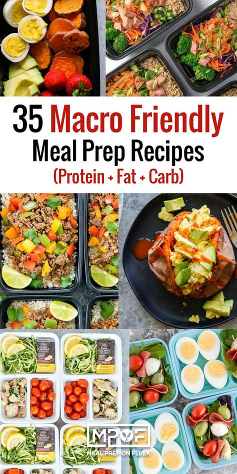 35 Macro Friendly Meal Prep Recipes  - Meal Prep on Fleek™ Meal Prep Recipes With Macros, Macro Balanced Meals Recipes, Faster Way Meal Prep, Rp Meal Prep Ideas, Macro Prep Meals, Best Macro Friendly Meals, Lunch Ideas Macro Friendly, Macro Counting Meals, Recipes For Macro Counting