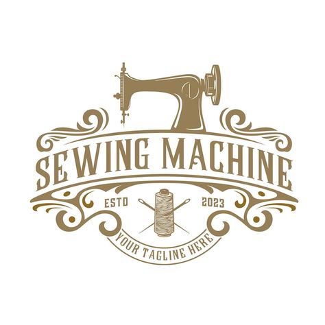 Sewing machine logo design. for tailors,... | Premium Vector #Freepik #vector #thread-logo #tailor-logo #needle-logo #sewing-logo Machine Logo Design, Logo Tailor, Sewing Machine Logo, Needle Logo, Tailor Logo Design, Thread Logo, Sewing Logo Design, Tailor Logo, Clever Logo Design