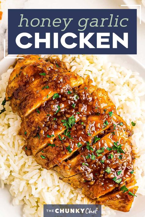 Chicken Recipes In A Pan, Chicken On Pan Recipes, Honey Garlic Roasted Chicken, Garlic Chicken Recipes Healthy, Healthy Chicken Glaze, Honey Garlic Oven Baked Chicken, Honey Dijon Garlic Chicken, Honey Garlic Balsamic Chicken, Breaded Honey Garlic Chicken