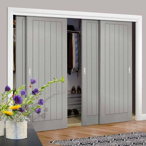 Built In Wardrobe Doors, Fitted Wardrobe Doors, Sliding Wardrobe Design, Fitted Wardrobes Bedroom, Bedroom Wardrobe Ideas, Sliding Door Wardrobe Designs, Bedroom Closet Doors, Diy Sliding Door, Bedroom Built In Wardrobe