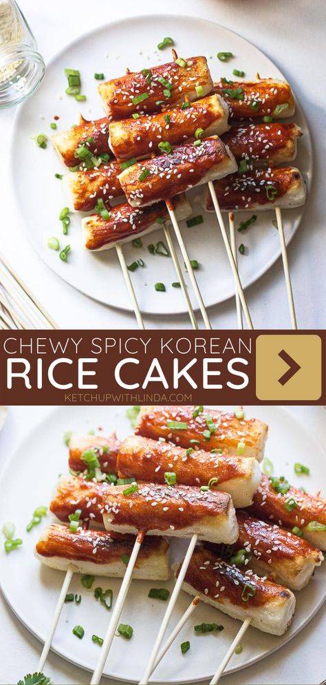 Easy Korean Rice Cake Recipe, Sweet Tteokbokki Recipe, Crispy Tteokbokki, Korean Rice Cake Sauce Recipe, Recipes Using Korean Rice Cakes, Grilled Rice Cakes, Korean Rice Cake Sauce, Easy Korean Desserts, Tteokbokki Not Spicy