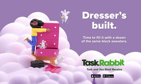 Task Rabbit - Task and you shall receive. on Behance Freelance Graphic Design, Website Design Inspiration, Illustration Sketches, 3d Characters, 3d Illustration, Creative Studio, Visual Artist, Visual Identity, Creative Work