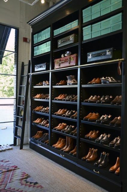 Incredible Dress Shoe Closet Wall Shelving For Men Man Closet, Boy Bedrooms, Men Closet, Casa Patio, Dream Closets, غرفة ملابس, Walk In Wardrobe, Master Closet, Closet Designs