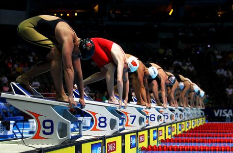 Get Off the Blocks First: Olympic Trials Swimming, Olympics Aesthetic, Swimming Competition, Swimming Aesthetic, Swimming Art, Swimming Team, Swimming Photography, Swimming World, Aquatic Center