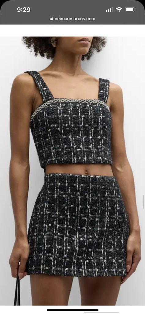 Tweed Crop Top, White Silk Blouse, Tweed Top, Black Crop Top Tank, Sequin Crop Top, Crop Tank Top, Floral Crop Tops, Woven Top, Tankini Top