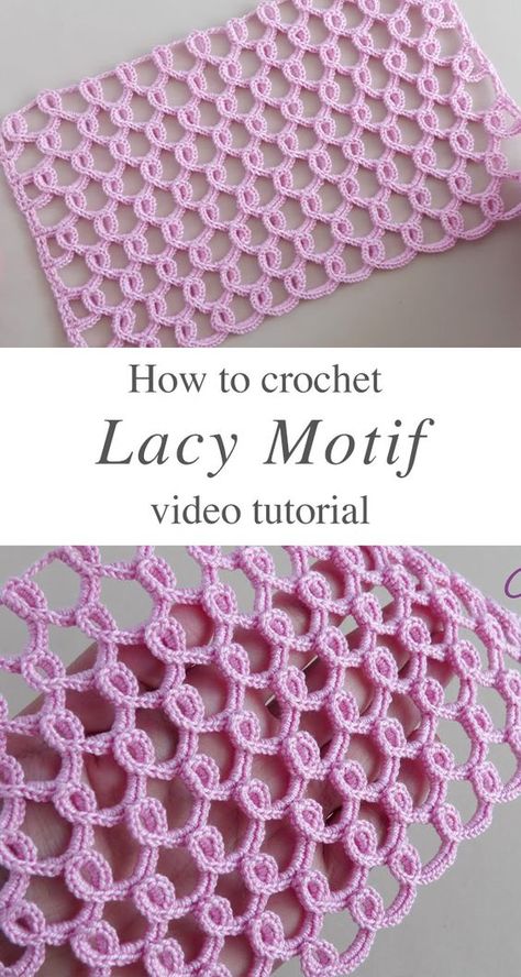 Easy Crochet Lacy Pattern - CrochetBeja Crochet Stitches Free, Crochet Motif Patterns, Crochet Lace Pattern, Kawaii Crochet, Crochet Simple, Stitch Crochet, Crochet Stitches Patterns, Knitting Charts, Lace Patterns