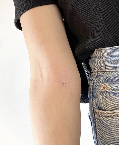 Minimalistic Number Tattoo, Small Number Tattoo Ideas, Initial Tiny Tattoos, Tiny Numbers Tattoo, Single Needle Number Tattoo, Mini Number Tattoo, Delicate Number Tattoo, Micro Number Tattoo, Tiny Number Tattoos For Women