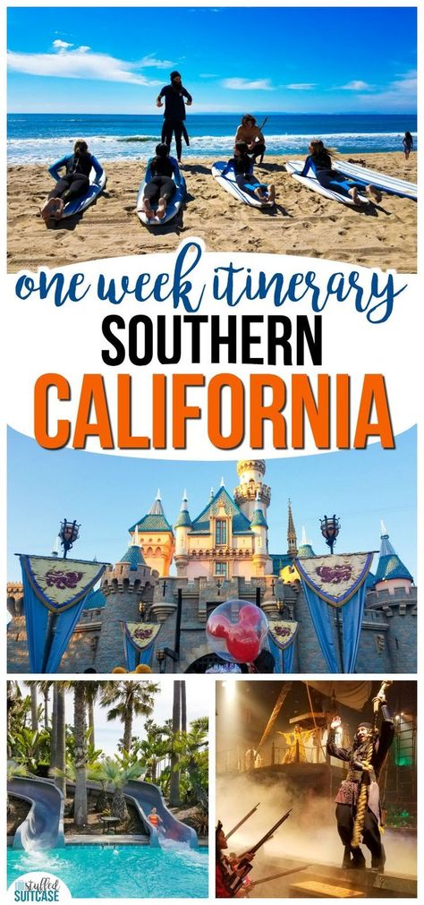 California Itinerary 1 Week, Southern California Family Vacation, California Itinerary, California Disneyland, One Week Itinerary, Southern California Travel, Cali Trip, California Trip, California Vacation