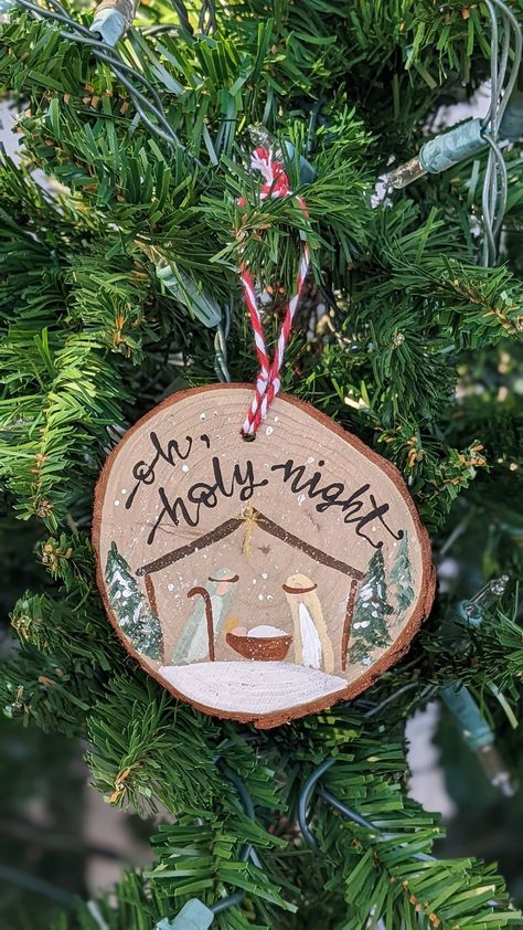 Wood slice ornament kids