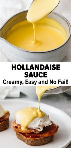 Best Hollandaise Sauce, Easy Hollandaise, Easy Hollandaise Sauce, Sauce Hollandaise, Hollandaise Sauce, Läcker Mat, Think Food, English Muffin, Homemade Sauce