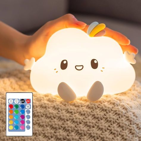 Cute Cloud Night Light Kids【16 Colors+Remote】Baby Night Light Newborn,Dimmable Kids Night Light Kids Lamp for Bedroom,Rechargeable Nightlight for Children Nursery Decoration,Christmas Gifts for Kids : Amazon.co.uk: Lighting Cloud Night, Cloud Night Light, Cloud Light, Cute Cloud, Cloud Lamp, Cute Night Lights, Pond Lights, Umbrella Lights, Lights For Bedroom