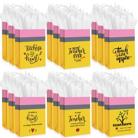 Teacher Gift Bags, Sunshine Committee, Teachers Week, Teacher Graduation, Gifts For Teacher, Welcome To School, Cute Teacher Gifts, Graduating Teacher, Appreciation Ideas