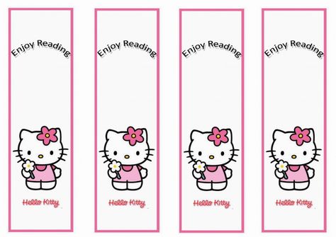 Hello Kitty Bookmarks – Birthday Printable Kitty Bookmarks, Hello Kitty Bookmark, Hello Kitty Birthday Invitations, Hello Kitty Book, Hello Kitty Printables, Study Planner Printable, Hello Kitty Crafts, Mickey Mouse Parties, Bookmark Craft