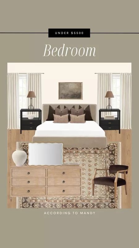 Francisca Nightstand curated on LTK Elegant Transitional Bedroom, Modern Organic Bed Frame, Tan Upholstered Bed, Bedroom Design Brown, Transitional Modern Bedroom, Furniture Budget, Curated Bedroom, Modern Traditional Bedroom, Modern Organic Bedroom