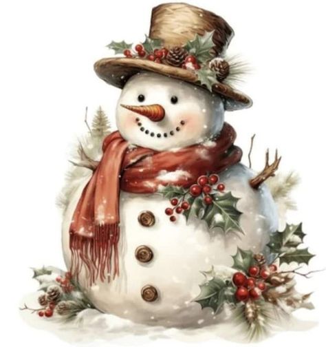 Vintage Snowman Images Free Printable, Vintage Christmas Images Free, Nostalgic Christmas Pictures, Snowman Pictures Image, Tole Painting Patterns Christmas, Vintage Christmas Pictures, Free Christmas Printables Vintage, Snowman Pictures, Christmas Images Free