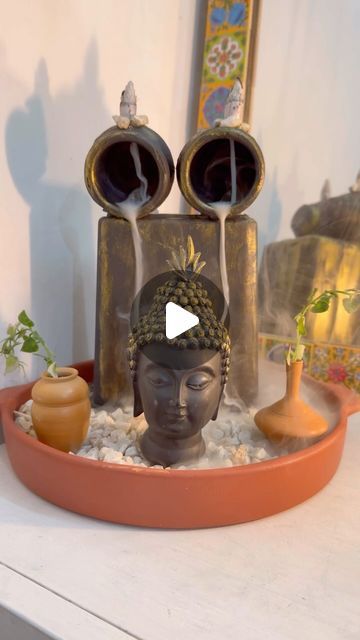 Buddha Statue Decor, Buddha Fountain, Productive Work, Diy Fountain, Belt Blouse, Instagram Diy, Upcycled Crafts, Dollar Tree Diy, Creative Decor