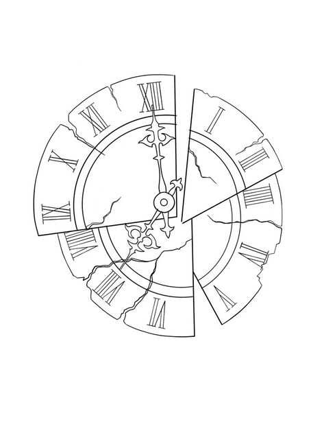 Time Clock Tattoos, Clock Tattoo Drawing, Tatto Clock, Clock Outline, Outline Drawing Tattoo, Time Clock Tattoo, Tattoo Clock, Stencils Tattoo, Clock Drawing