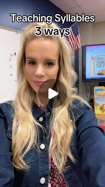 Lisa Elaine Peters on Instagram: "Teaching syllables! 3 ways! 1. Clap the beats in the word 2. Hand under jaw to count how many times it drops 3. Hum the word! Each time you hear your voice, that’s a syllable #syllables #teachingontiktok #teaching #kindergartenteacher #letters #lettersounds #phonics #abcs #scienceofreading #scienceofreadinginstruction #reading #spelling #learntoread #educationalvideo #learningresources #homeschool #studentteacher #futureteacher #learntospell #english #sor" Teaching Syllables First Grade, How To Teach Syllables, How To Teach Syllables In Kindergarten, Teaching Syllables Kindergarten, Syllabication Worksheets, What Is A Syllable, Syllables Kindergarten, Syllable Games, Teaching Syllables