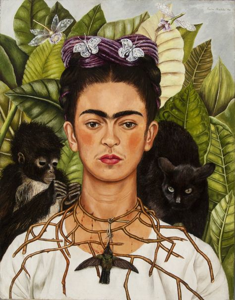 Famous Self Portraits, Kunst Collages, Frida Kahlo Paintings, Kahlo Paintings, Frida Art, Art Du Collage, Most Famous Paintings, Frida Kahlo Art, Classic Portraits