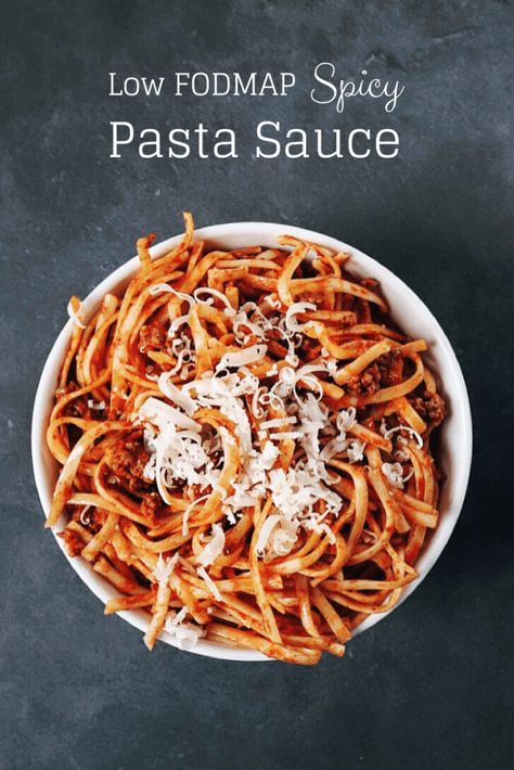 Looking for a quick and easy dinner idea? Try this low FODMAP spicy pasta sauce! Ready in under 30 minutes, this flavourful recipe is a great option for a family on the go. #glutenfree #lactosefree #fodmap #lowfodmap #fodmapformula www.fodmapformula.com Spicy Pasta Sauce Recipes, Spicy Pasta Sauce, Low Fodmap Appetizers, Fodmap Dinner, Traditional Spaghetti, Gluten Free Fall Recipes, Fod Map, Ibs Fodmap, Fodmap Recipes Dinner