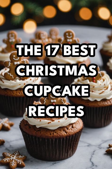 A photo of a Christmas cupcake recipes Christmas Cupcakes In A Jar, Cupcake Recipes For Christmas, Easy Xmas Cupcake Ideas, December Birthday Cupcakes, Christmas Cake And Cupcakes, Easy Christmas Cupcake Recipes, Simple Christmas Cupcakes Ideas, Mini Christmas Cupcakes Ideas, Holiday Cupcake Recipes