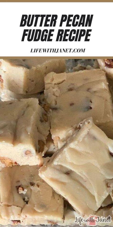 Butter Pecan Fudge Recipe Condensed Milk, Easy Butter Pecan Fudge, Butter Pecan Fudge, Butter Pecan Fudge Recipe, Maple Fudge Recipes, Pecan Fudge, Maple Fudge, Chinese Almond Cookies, Fried Seafood