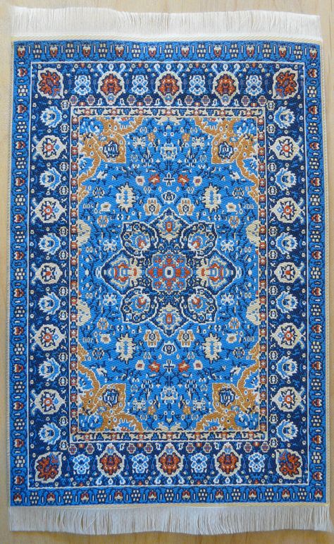 blue Turkish Rug  w/Persian influence in design Mediterranean Blue Decor, Grey Carpet Bedroom, Blue Carpet, Prayer Rug, Carpet Design, Blue Decor, Turkish Carpet, Persian Carpet, Carpet Runner