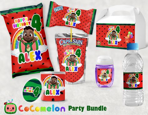 Personalized African American Cody Cocomelon Party Pack, Printable Cocomelon Party Bundle, Coco-melon Party Supplies [Digital Download] etsy Cody Cocomelon Party, Cody Cocomelon, Cocomelon Party Favors, Cocomelon Party Ideas For Boy, Cocomelon Theme, Coco Melon, Shower Favors Baby, Paper Party Decorations, 1st Birthday Party Decorations