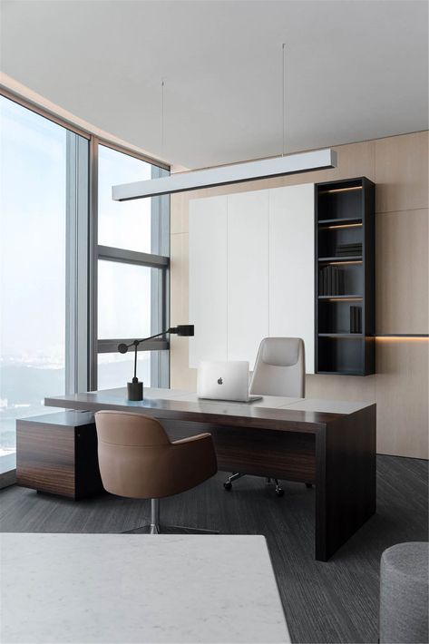 Executive Office Design, Small Office Design Interior, Contemporary Office Design, Ceo Office, Office Desk Designs, Lawyer Office, Nanning, Small Office Design, Office Interior Design Modern