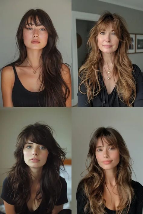 13 Hairstyles, Hairstyles With Side Bangs, Sunkissed Hair Brunette, Side Part Haircut, Side Bangs Hairstyles, Cute Box Braids Hairstyles, Long Bangs, Long Hair With Bangs, Side Bangs