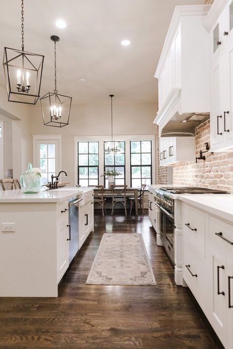 Industrial Farmhouse Kitchen, House Finishes, Farmhouse White, Floor Remodel, Classic Kitchen, White Kitchen Design, Twin Falls, Remodel Kitchen, Modern Farmhouse Kitchens