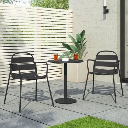 3 Piece Bistro Set, Outdoor Bistro Set, Backyard Spaces, Table Ronde, Modern Patio, Noble House, Outdoor Dining Furniture, Glass Top Table, Bistro Set