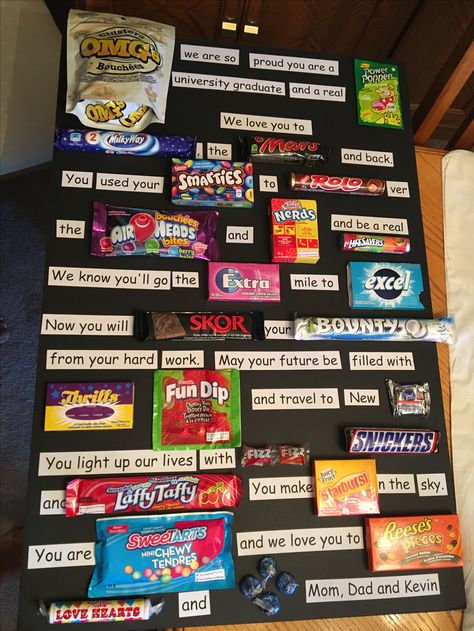 Graduation Candy Board Ideas, Graduation Candy Poster Boards, Graduation Candy Poster, Graduation Candy Card, Grade 8 Graduation Gift Ideas, Candy Poster Board, Grade School Graduation, 8th Grade Promotion, Candy Bar Cards