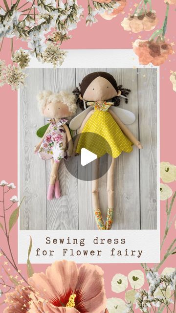 Fairy Doll Sewing Pattern, Doll Dress Patterns Free Printables, Fairy Dress Pattern, Diy Fairy Doll, Doll Making Patterns, Dolls Hair, Doll Videos, Hi Hello, Folk Art Dolls