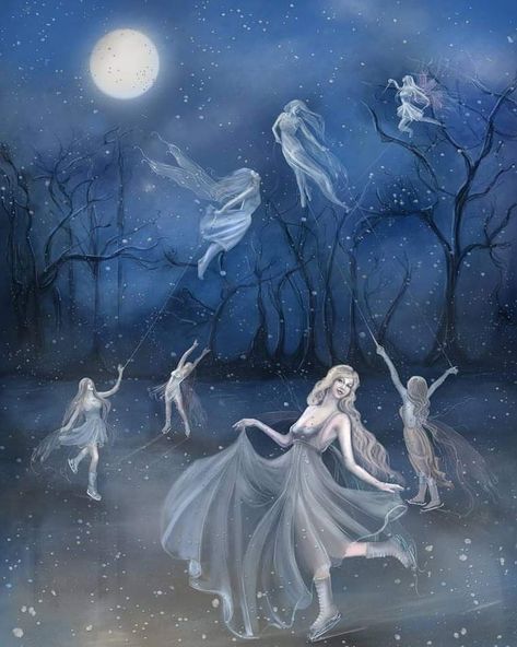 Marynthel Willowbrook on Instagram: “Dance under the full moon... Artist:  Basak Tinti” Dancing On Ice, Faery Art, Winter Fairy, Fairy Aesthetic, Fairytale Art, Beautiful Fairies, Forest Fairy, Ethereal Art, Fairy Art