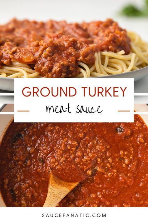 Ground Turkey Meat Sauce, Spaghetti Turkey Meat Sauce, Ground Turkey Meat Sauce Recipe, Ground Turkey Red Sauce Pasta, Spaghetti Sauce With Ground Turkey, Ground Turkey Marinara Sauce, Ground Turkey Fettuccine, Ground Turkey Spaghetti Sauce, Ground Turkey Pasta Sauce