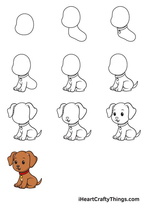 How To Draw A Simple Dog, How To Draw A Puppy Step By Step, Dog Drawing Tutorial Step By Step, Step By Step Dog Drawing, Dog Drawing Simple Step By Step, How To Draw A Animal, Cartoon Dog Drawing Easy, How To Draw A Cute Dog, Dog Doodle Easy